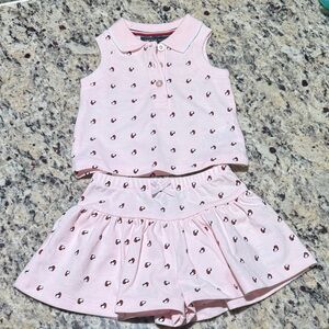 TOMMY HILFIGER babygirl Sleeveless Top and Skirt Set size 3-6m
